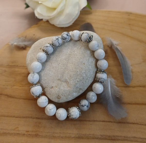 bracelet howlite blanche