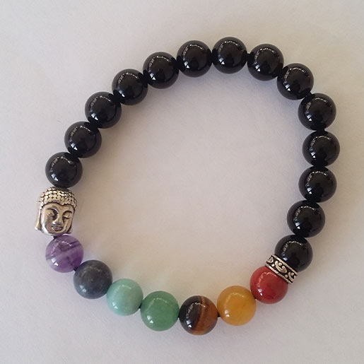 bracelet en onyx 7 chakras