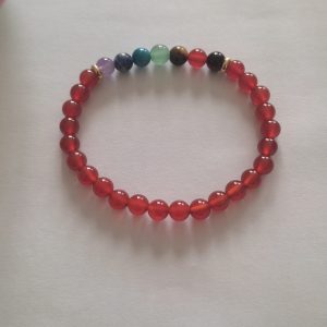 bracelet en cornaline et 7 chakras