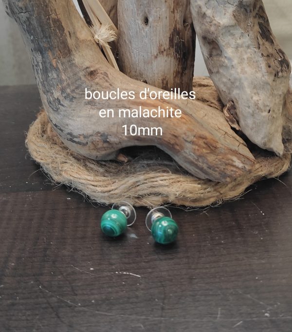Boucles d'oreille en malachite