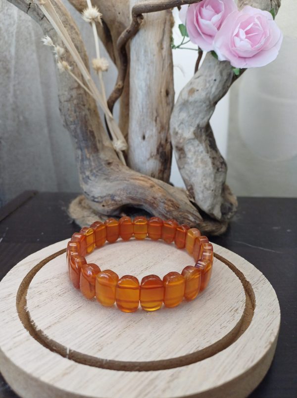 Bracelet en cornaline carré