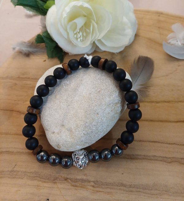 Bracelet Obsidienne noire Hématite