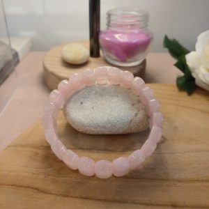 Bracelet en quartz rose plat Bracelet en quartz rose plat
