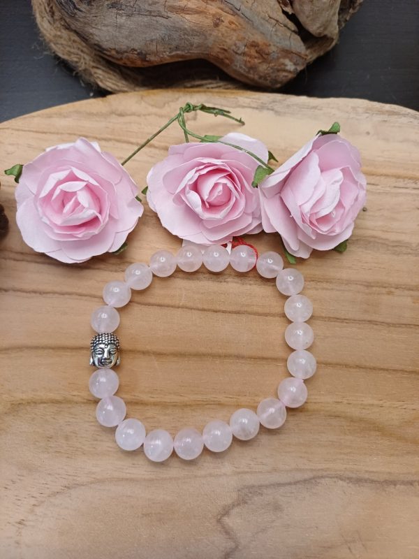 bracelet quartz rose bouddha
