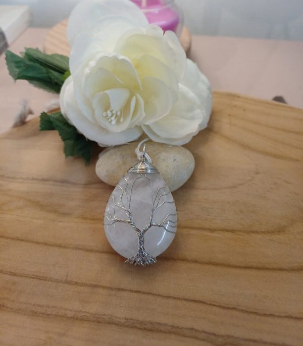 Pendentif cristal de roche Arbre de vie(10) Pendentif cristal de roche Arbre de vie