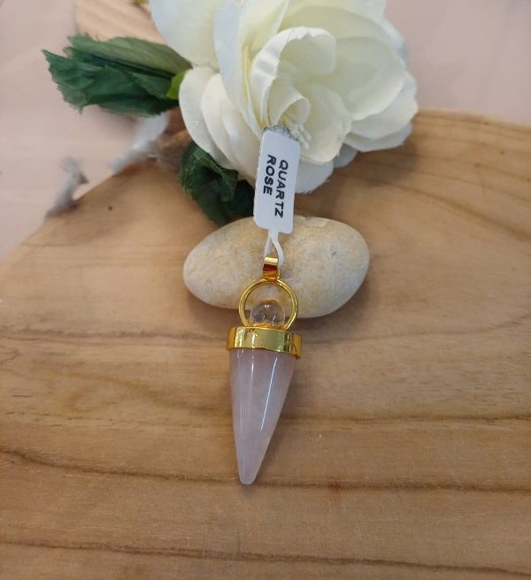 Pendentif quartz rose