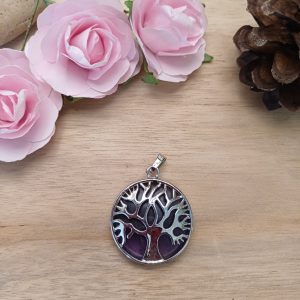 Pendentif Améthyste avec arbre de vie