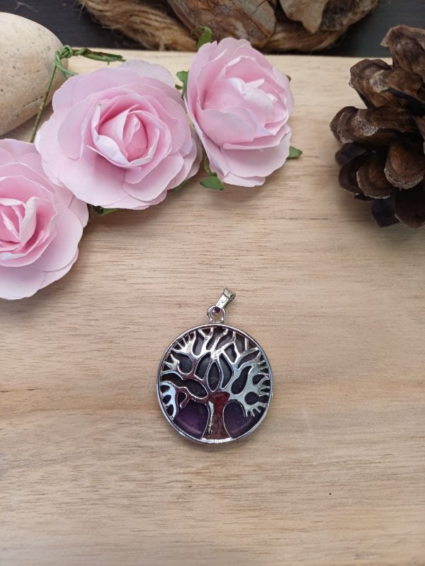 Pendentif Améthyste avec arbre de vie