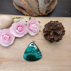 Pendentif Gm en Malachite