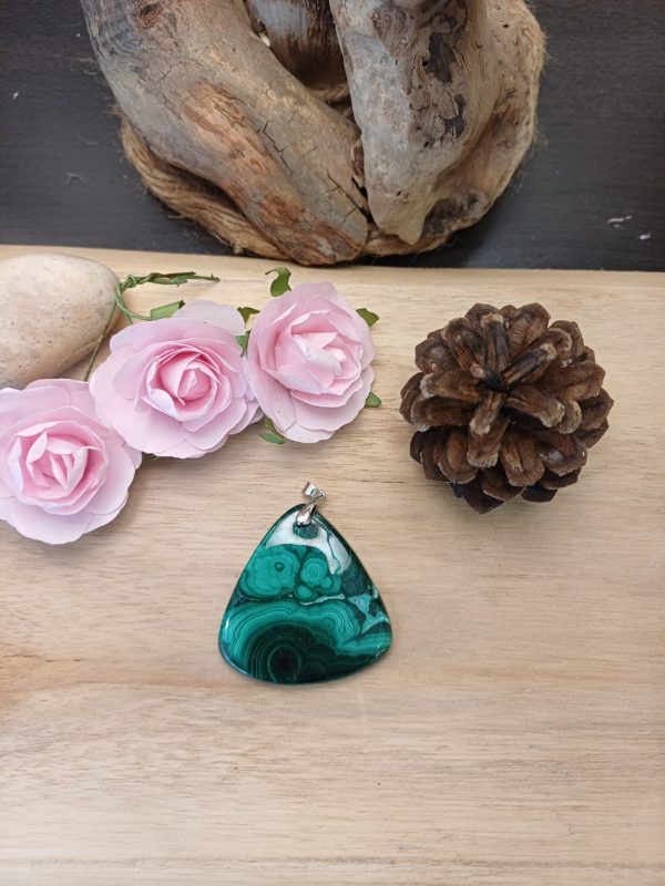 Pendentif Gm en Malachite