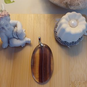 Pendentif Fluorite violette et jaune