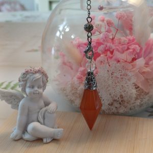 Pendule Aetheris losange en Cornaline