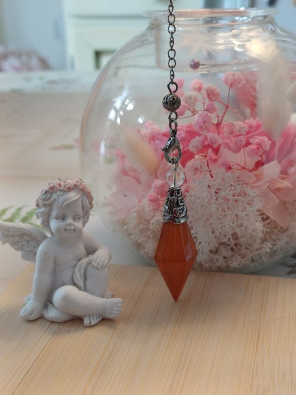 Pendule Aetheris losange en Cornaline