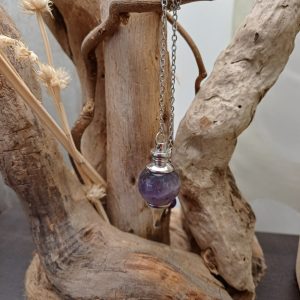 Pendule sphère en améthyste