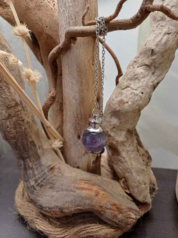 Pendule sphère en améthyste