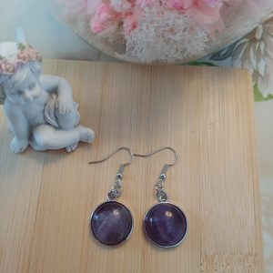 Boucle d'oreilles en améthyste