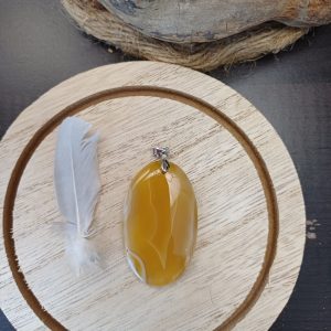 agate_botswara_jaune Pendentif Agate du Botswana Jaune