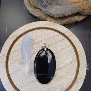 Pendentif agate noire Pendentif agate noire