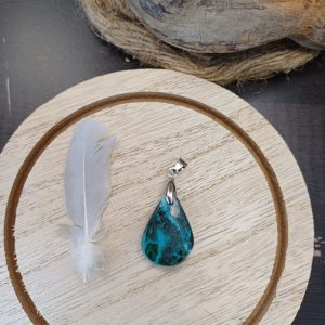 Pendentif chrysocolle malachite Pendentif en chrysocolle